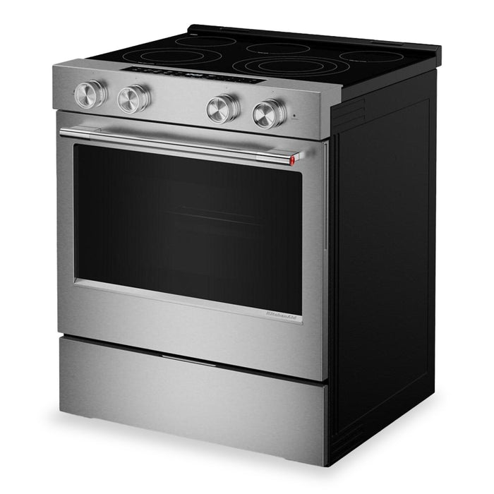 Cuisinière électrique KitchenAid de 5,3 pi³ et de 30 po - acier inoxydable résistant aux traces de doigts - YKSES530SPS