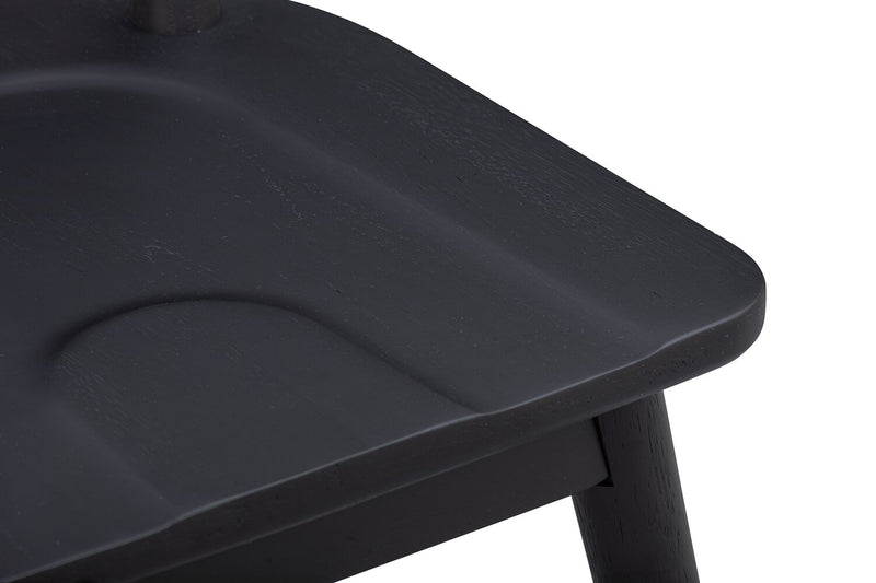 Chaise de salle à manger Sol de Kort & Co. avec dossier en échelle courbé - noire