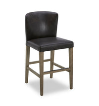 Tabouret 26 po Arlo de hauteur comptoir en tissu de cuir végétalien - brun bison
