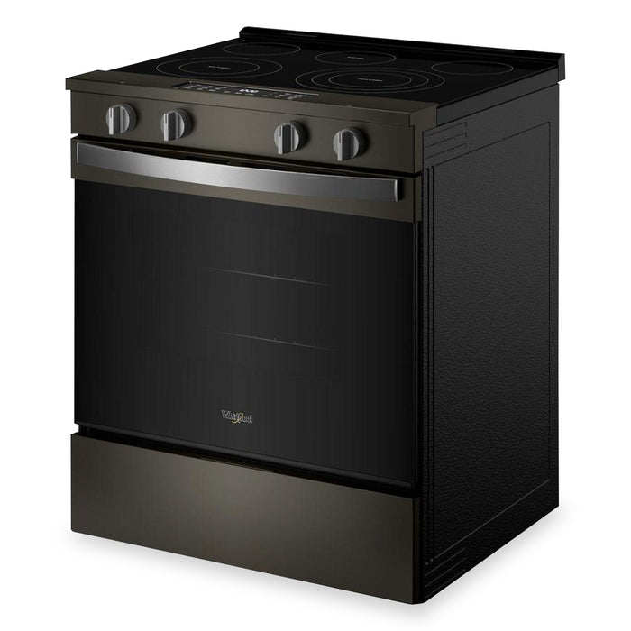 Cuisinière électrique Whirlpool de 5,3 pi³ et de 30 po avec cuisson à air - noire sur acier inoxydable - YWSES5030SV