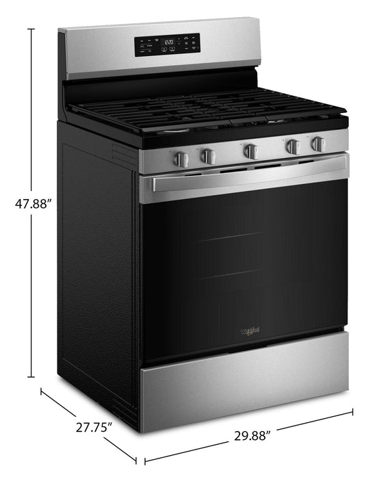 Cuisinière à gaz Whirlpool de 5,0 pi³ et de 30 po avec cuisson à air - acier inoxydable résistant aux traces de doigts - WFGS4530SZ