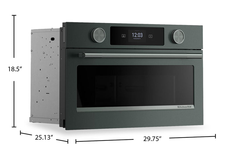 Four à micro-ondes encastré KitchenAid de 30 po avec friture à air - genièvre - KMBS730SJP