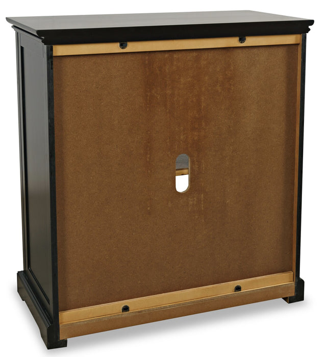 Armoire décorative Twyla en bois massif avec portes arquées - noire