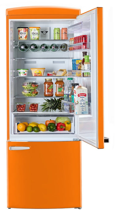 Réfrigérateur Classic Rétro d’Unique de 28 po et de 17 pi3 à congélateur inférieur - orange - UNQ-455L O AC