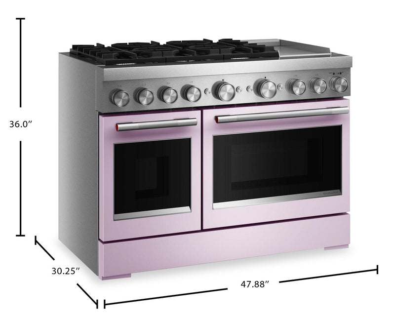 Cuisinière hybride KitchenAid de 6,3 pi³ à 6 brûleurs avec plaque chauffante - fleurs sauvages - KFDD948SWF