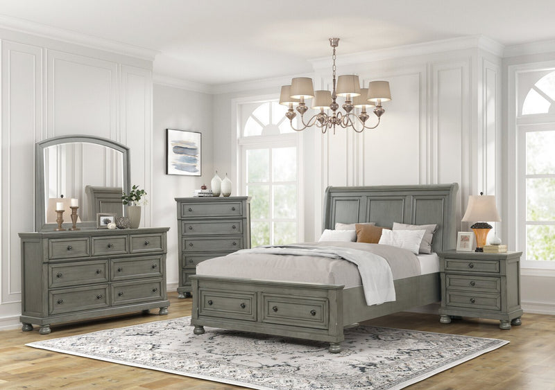 Commode verticale de chambre à coucher Chelsea de 38 po (L) x 52 po (H) à 5 tiroirs - grise