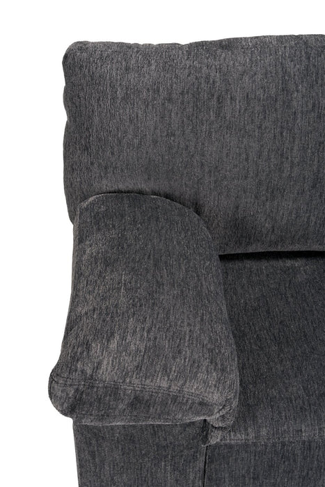 Sofa sectionnel de droite Morgan 2 pièces fabriqué au Canada en tissu de chenille avec coussins décoratifs - gris