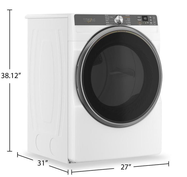 Sécheuse à gaz intelligente Whirlpool de 7,4 pi³ avec vapeur - WGD6720RW