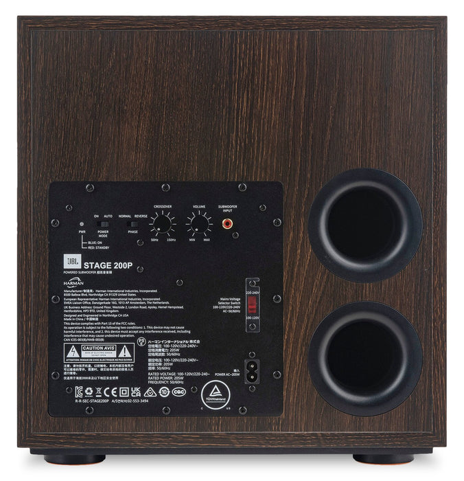 Caisson d’extrêmes graves amplifié de 300 W JBL Stage 200P de 10 po – noir (JBL200PBLKAM)