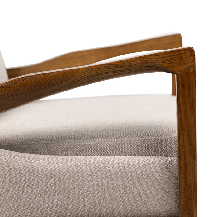 Fauteuil d’appoint Echo 27,95 po en tissu avec accoudoirs et pattes en bois - beige