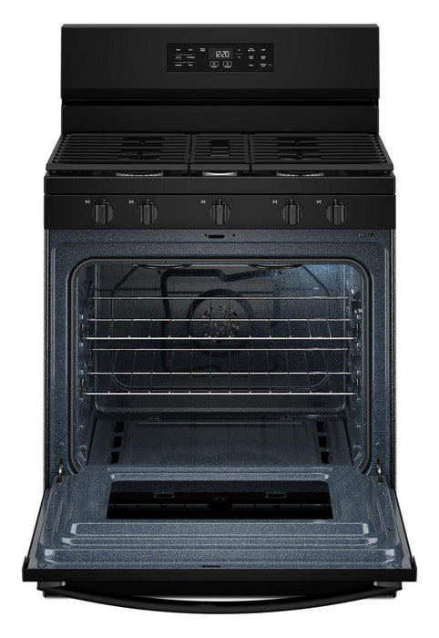 Cuisinière à gaz Whirlpool de 5,0 pi³ et de 30 po avec cuisson à air - noire - WFGS4530SB