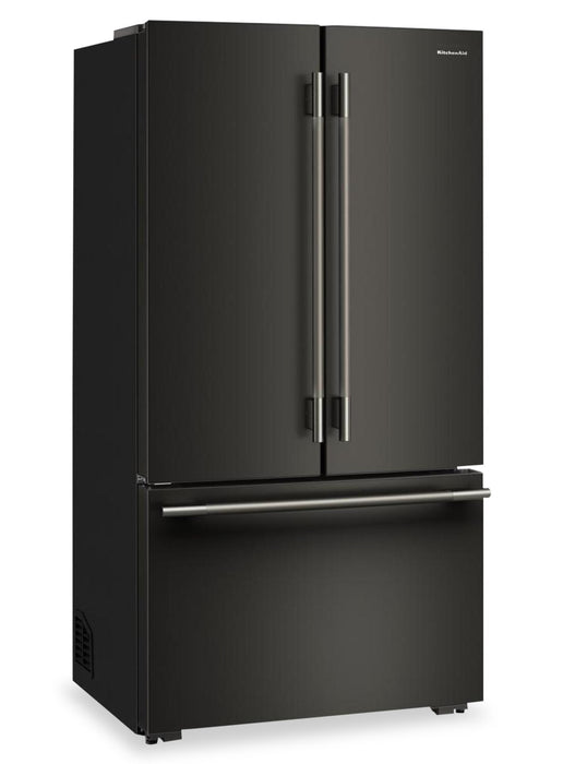 Réfrigérateur KitchenAid de profondeur comptoir à portes françaises avec distributeur d’eau interne - minerai noir - KRFC336SBE