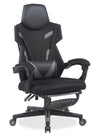 Fauteuil de jeu ergonomique Sparrow de 28,3 po avec coussin lombaire et repose-pieds - noir