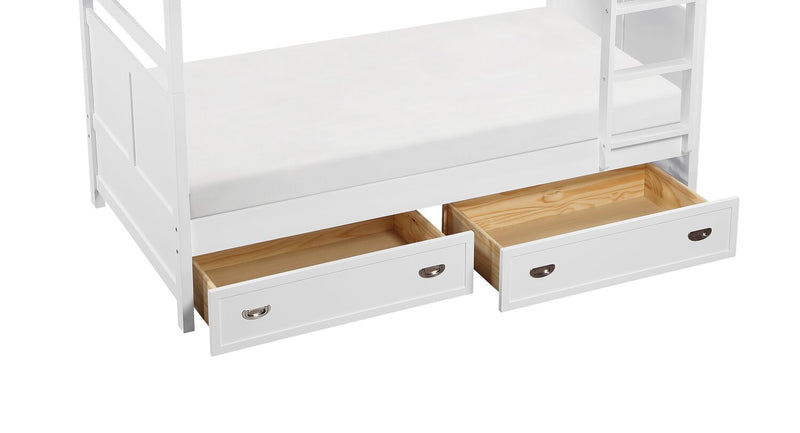 Ensemble 2 tiroirs gigognes Quinn pour lit ou lits superposés - blanc
