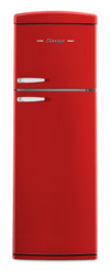 Réfrigérateur Classic Rétro d’Unique de 24 po et de 11 pi3 à congélateur supérieur - rouge bonbon - UNQ-310L R TM