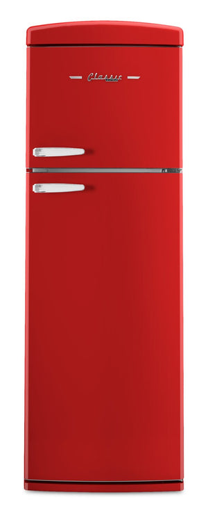 Réfrigérateur Classic Rétro d’Unique de 24 po et de 11 pi3 à congélateur supérieur - rouge bonbon - UNQ-310L R TM