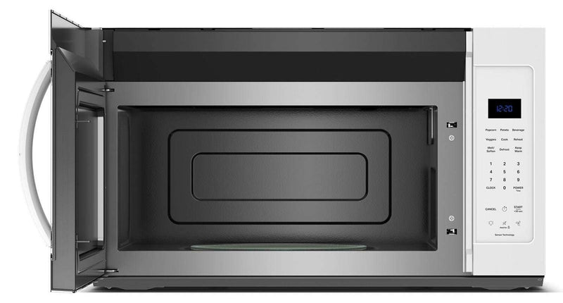 Four à micro-ondes à hotte intégrée Whirlpool de 1,9 pi³ avec cuisson par capteur - blanc - YWMMS3230SW