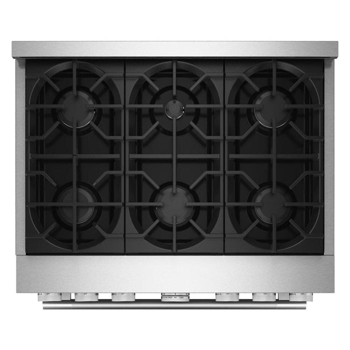 Cuisinière à gaz KitchenAid de 5,1 pi3 et de 36 po avec mode de friture à air sans préchauffage - acier inoxydable - KFGS936SSS