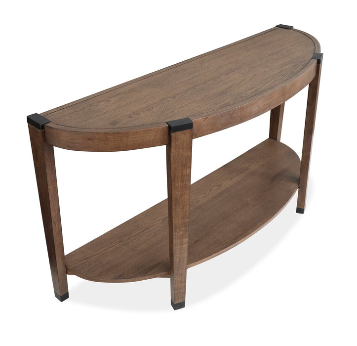 Table de salon ronde Gordon de 56 po en bois massif - brune