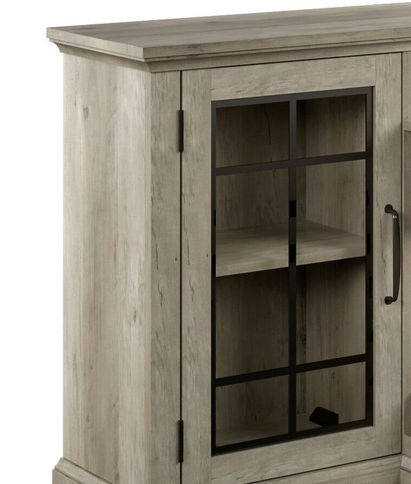 Meuble pour téléviseur Manhasset de 63 po avec foyer électrique et rangement pour téléviseurs jusqu’à 70 po - pin de vallée