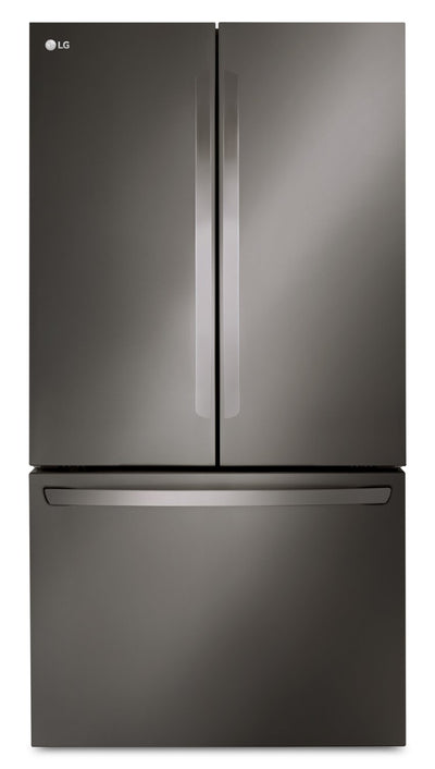 LG 36" 27 Cu. Ft. Counter-Depth French Door Refrigerator - PrintProof™ Black Stainless Steel - LRFLC2706D | Réfrigérateur LG de 36 po et de 27 pi3 de profondeur comptoir à portes françaises - acier inoxydable noir PrintProofMC - LRFLC2706D