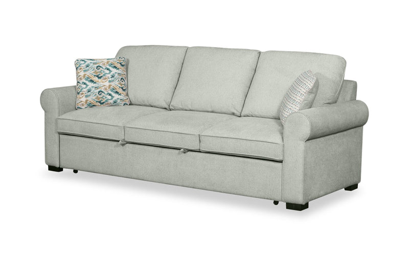 Sofa-lit Haven de Scott Living de 96 po en tissu de chenille avec pattes en bois - bleu écume de mer
