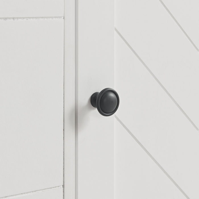 Commode de chambre à coucher Ella de 63 po (L) x 36 po (H) à 6 tiroirs avec armoire - blanche