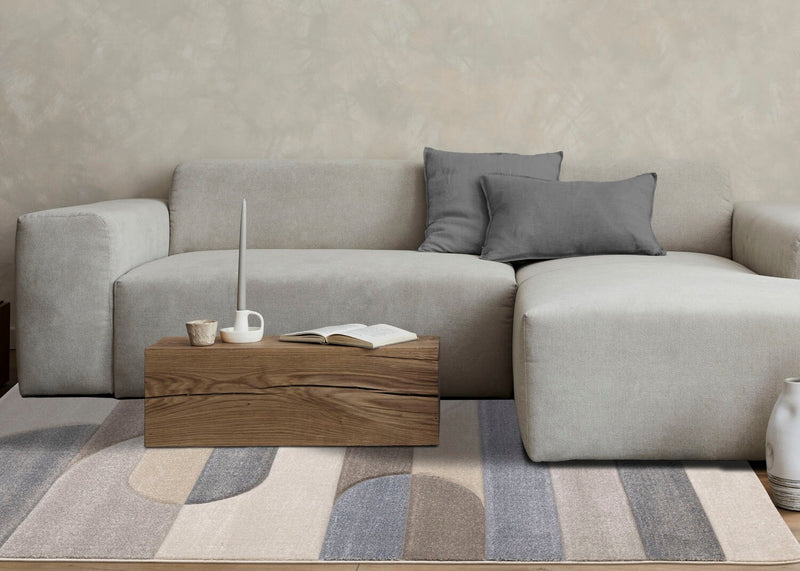 Carpette Farrah gris et bleu - 7 pi 10 po x 10 pi 6 po