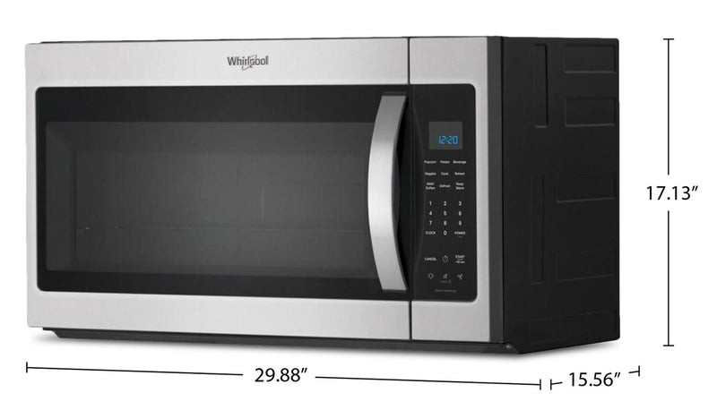 Four à micro-ondes à hotte intégrée Whirlpool de 1,9 pi³ avec cuisson par capteur - acier inoxydable  - YWMMS3230SZ