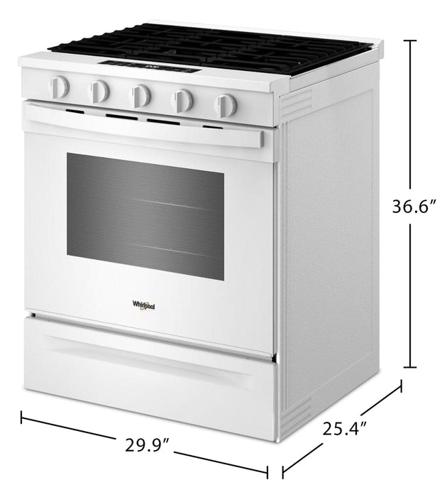Cuisinière à gaz Whirlpool de 5 pi³ et de 30 po avec cuisson à air - blanche - WSGS5030SW