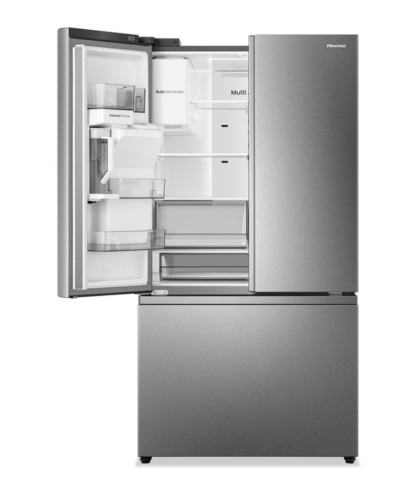 Réfrigérateur Hisense de 30 pi3 et de 36 po à portes françaises - acier inoxydable résistant aux traces de doigts - HRF300P7DSE