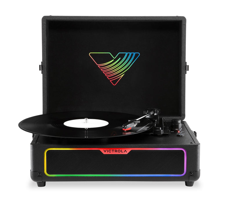 Tourne-disque illuminé en forme de valise Journey Glow de Victrola - noir (VSC-700SB-BLK)