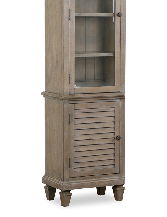 Section latérale rustique Baron de 22 po avec rangement et système de gestion des câbles - gris tourterelle