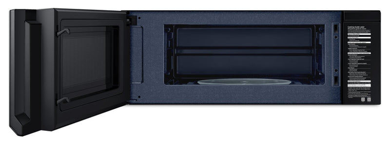 Four à micro-ondes à hotte intégrée Samsung de 1,1 pi³ avec 400 pi³/min - acier inoxydable noir mat - ME11F7510MT/AC