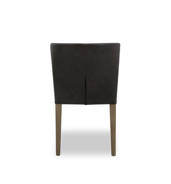 Chaise de salle à manger Arlo en tissu de cuir végétalien - brun bison