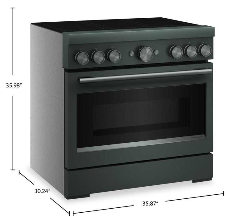 Cuisinière à induction KitchenAid de 5,1 pi3 et de 36 po avec friture à air sans préchauffage - genièvre - KFIS936SJP