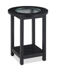 Table de fauteuil Dalton de 18 po avec dessus en verre - noire