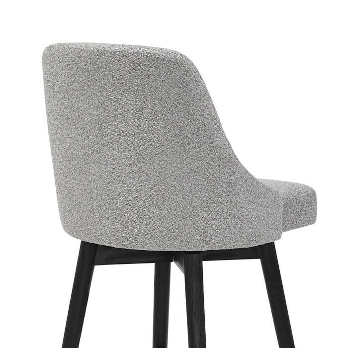 Tabouret Nash de hauteur comptoir en tissu de polyester et en métal avec siège pivotant - gris foncé