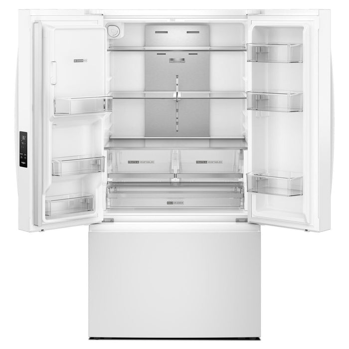Réfrigérateur Whirlpool de 36 po et de 30 pi3 à portes françaises avec machine à glaçons double - blanc- WRFF3736SW