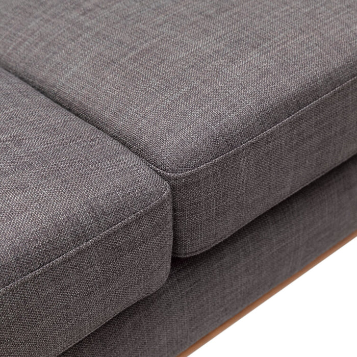 Sofa Freeman de Kort & Co. de 80 po de format condo en tissu d’apparence lin avec base et pattes en bois - gris anthracite