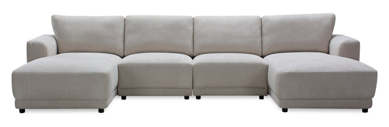 Sofa sectionnel modulaire en forme de U Voyage 4 pièces en tissu avec coussins de dossier amovibles - taupe