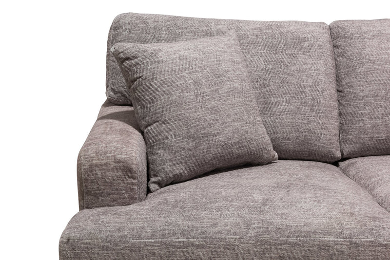 Sofa sectionnel de gauche Luxe 3 pièces fabriqué au Canada en tissu avec coussins amovibles - gris colombe Zaftig