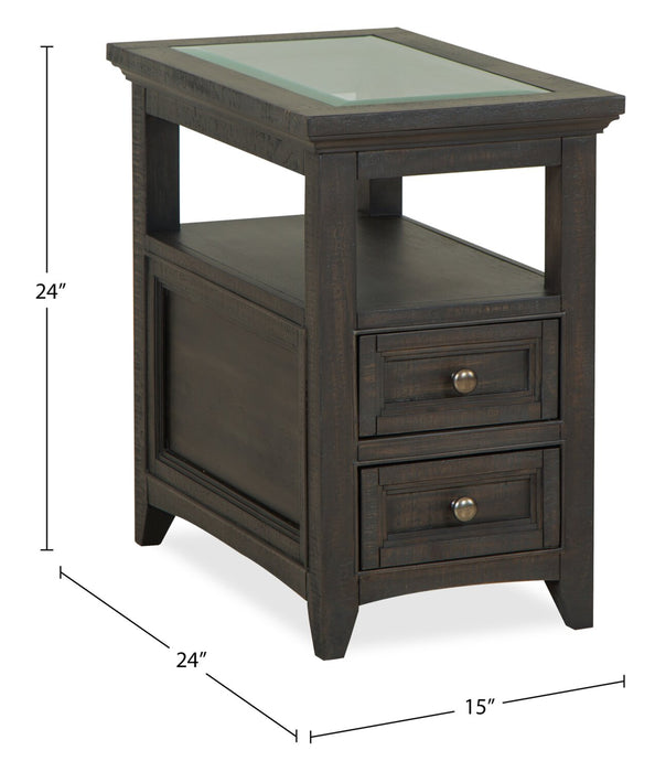 Table de fauteuil traditionnelle Hanson de 15 po en pin - graphite