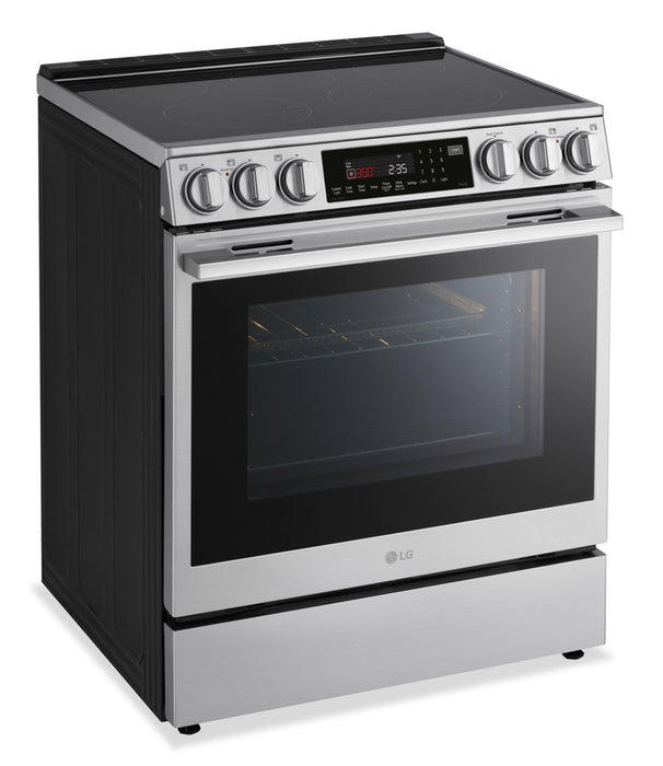 Cuisinière intelligente électrique LG de 6,3 pi3 avec friture à air - acier inoxydable résistant aux traces de doigts - LSEL6337XE