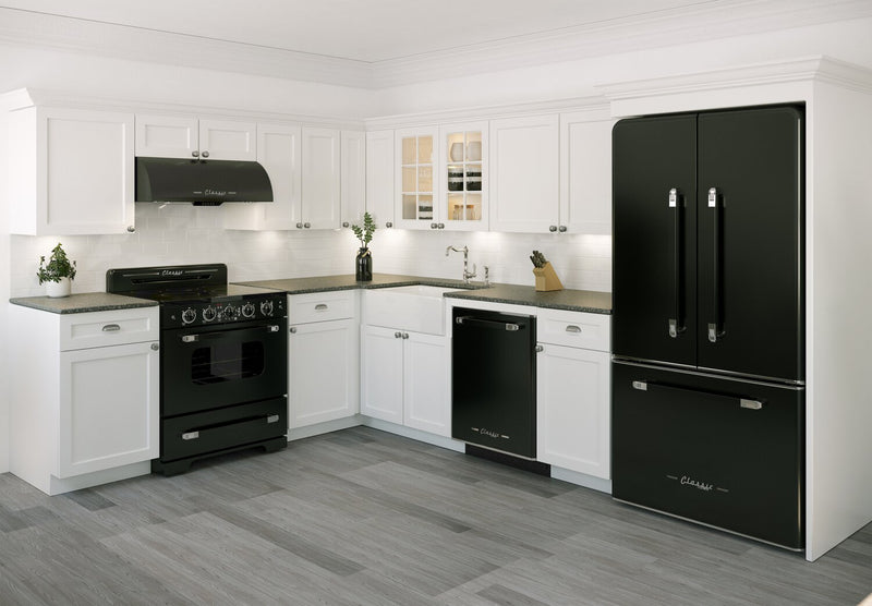 Réfrigérateur Classic Rétro par Unique de 36 po et de 21,4 pi3 de profondeur comptoir - noir minuit - UGP-595L B AC