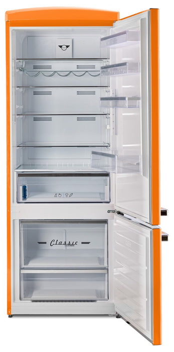 Réfrigérateur Classic Rétro d’Unique de 28 po et de 17 pi3 à congélateur inférieur - orange - UNQ-455L O AC