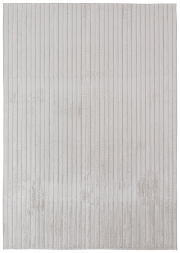  Carpette Dream Step à canaux en fausse fourrure gris clair avec mousse à mémoire de forme  - 5 pi x 7 pi