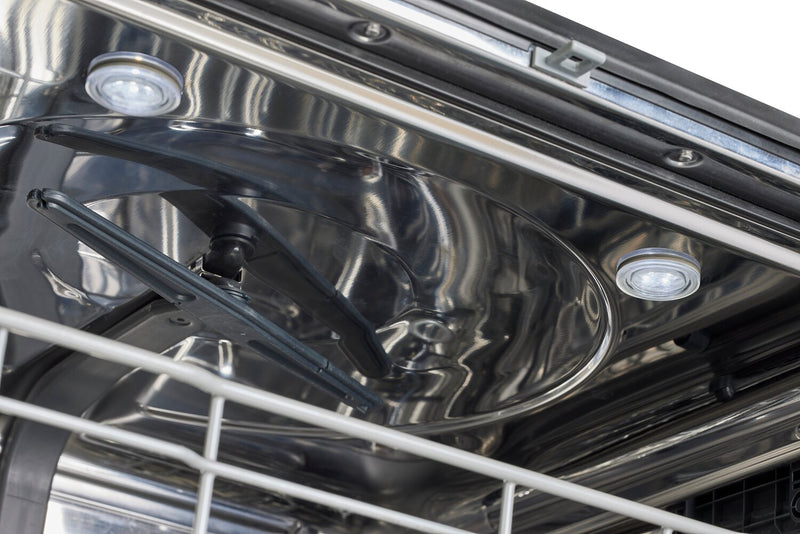 Lave-vaisselle Classic Rétro par Unique de 24 po et de 45 dBA avec commandes sur le dessus - blanc guimauve - UGP-24CR DW W