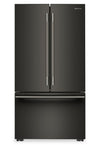 Réfrigérateur KitchenAid de profondeur comptoir à portes françaises avec distributeur d’eau interne - minerai noir - KRFC336SBE