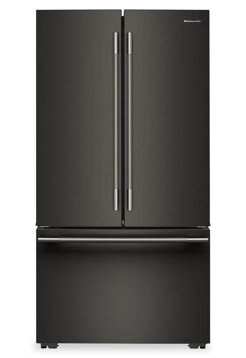Réfrigérateur KitchenAid de profondeur comptoir à portes françaises avec distributeur d’eau interne - minerai noir - KRFC336SBE
